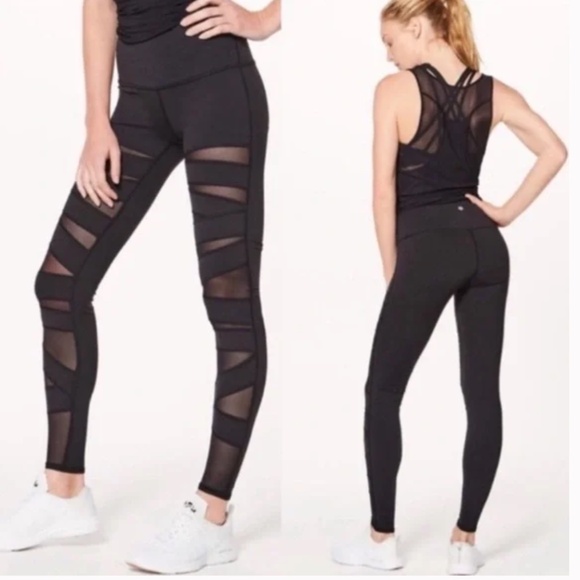 🖤 Lululemon Wunder Under Hi-Rise Tech Mesh Leggings • Black • 6 💪 - Picture 1 of 8